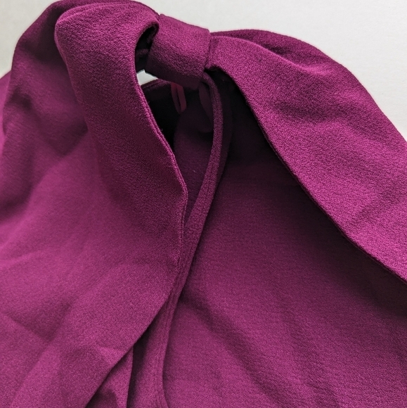 Dress the Population Tiffany Bow Shoulder One-sided Midi Dress Deep Plum- sz XXL - Picture 5 of 11